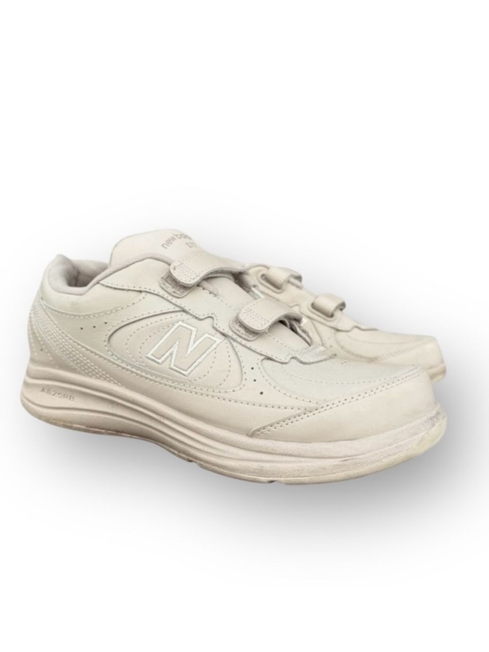 New Balance Leather 577 Beige Adjustable Strap Athletic Walking Shoes Women’s 9